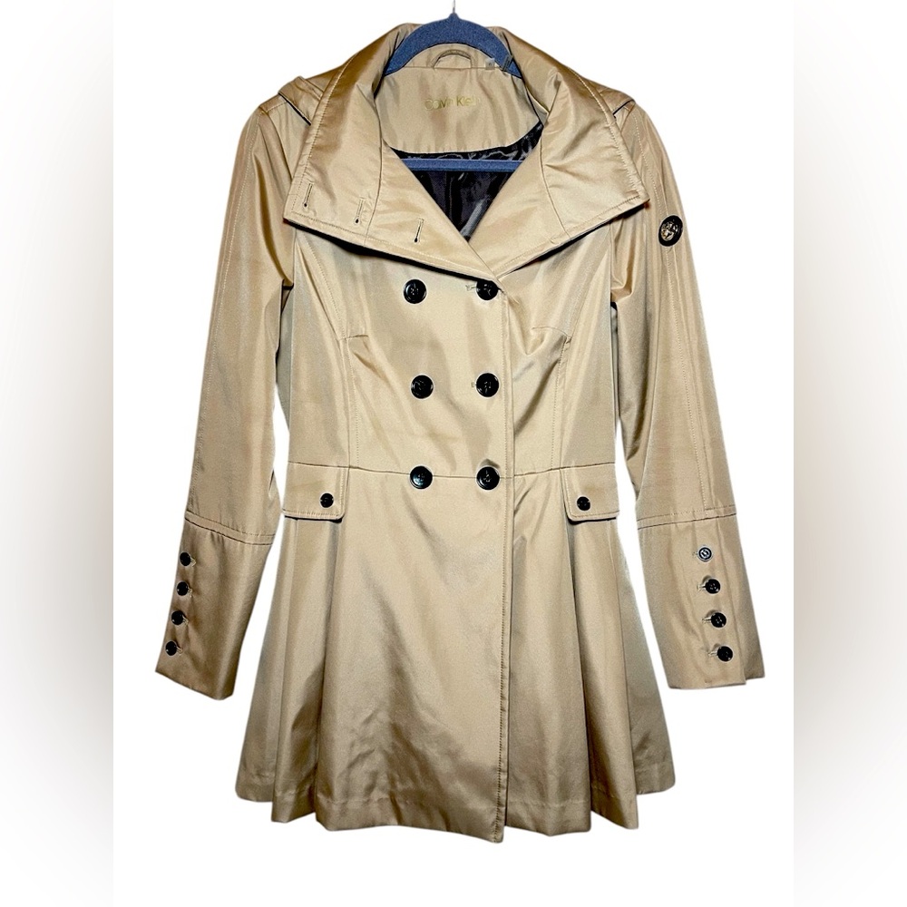 Calvin Klein womens Peacoat rain coat tan jacket size medium